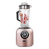 Dash DPB500RS Chef Series Blender with Stainless Steel Blades + Digital Display for Coffee Drinks, Frozen Cocktails, Smoothies, Soup, Fondue and More, 64 oz, Rose Gold