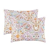 Wake In Cloud - Pack of 2 Pillow Cases, 100% Cotton Pillowcases, Bohemian Boho Chic Moroccan Printed (Standard Size, 20x26 Inches)