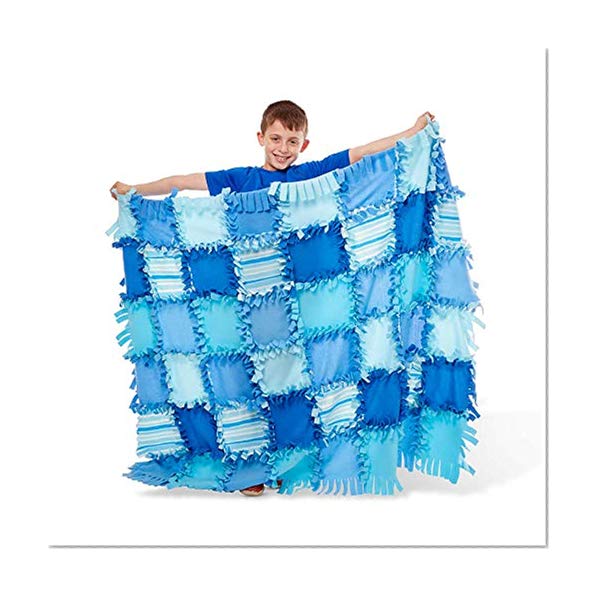Melissa & Doug 30096 Created by Me! Striped Fleece Quilt No-Sew Craft Kit (48 Squares, 4' x 5'), Multicolor