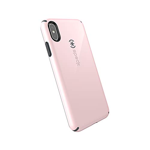 Book Cover Speck Products CandyShell iPhone XS Max Case, Quartz Pink/Slate Grey