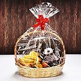 eBoot 20 Pack Clear Basket Bags Package Bags Cellophane Wrap for Baskets and Gifts, 32 by 22 Inches