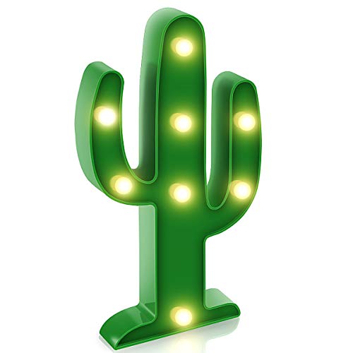 Koicaxy Cactus Light, LED Cactus Lamp Night Table Lamp for Kids Bedroom Living Room Wall Holiday Party Home Decorations Green