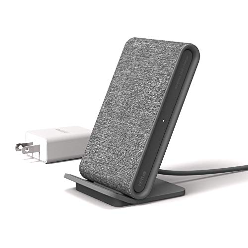 iOttie Ion Wireless Fast Charging Stand, Qi-Certified Charger 7.5W for IPhone XS Max R 8 Plus 10W for Samsung S9 Note 9, Includes USB C Cable & AC Adapter, Ash