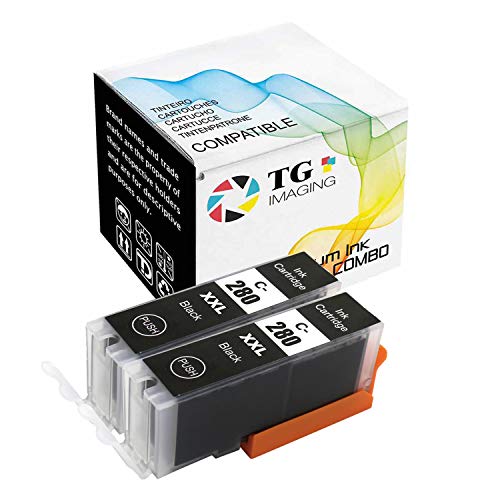 Book Cover TG Imaging 2-Pack Compatible PGI280XXL Black Super High Yield Ink Cartridge for Canon PIXMA TS6120, TR7520, TS8120, TR8520, TS9120