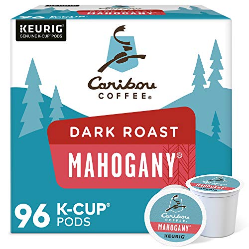 Book Cover Caribou Coffee Mahogany, Single-Serve Keurig K-Cup Pods, Dark Roast Coffee, 96 Count