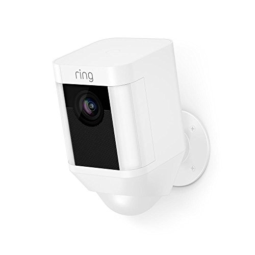 Book Cover Certified Refurbished Ring Spotlight Cam Battery HD Security Camera with Built Two-Way Talk and a Siren Alarm, White, Works with Alexa