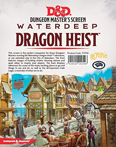 Book Cover Gale Force Nine Waterdeep Dragon Heist - DM Screen, Multicolor (GFN73709)