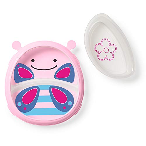 Book Cover Skip Hop Non-Slip Baby Plate, Zoo Smart Serve Self-Feeding Training Set, Butterfly
