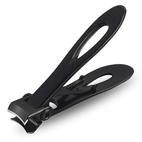 Nail Clippers, 15mm Wide Jaw Opening Nail Cutter with Sharp and Sturdy Blade, Surgical Grade Stainless Steel Fingernail Toenail Clippers for Thick Nails, Black