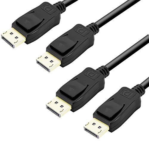 Book Cover DisplayPort to DP 4K 60Hz 6 Feet Cable 2 Pack, Benfei DisplayPort to Display Port Male to Male Cable Gold-Plated Cord Compatible with Dell, HP, ASUS
