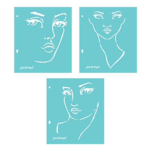 Spellbinders Jane Davenport Good Face Stencils, Teal