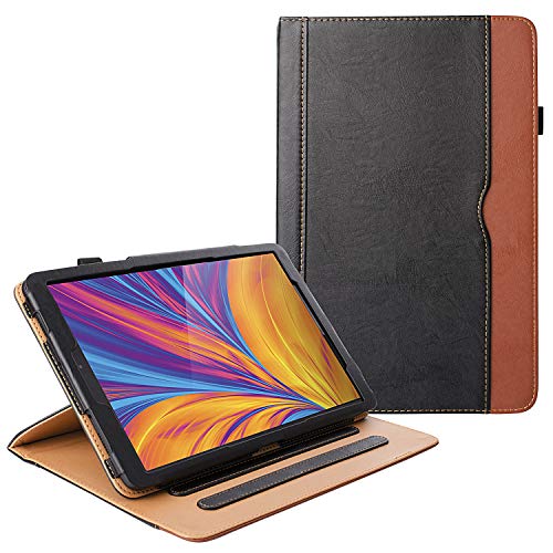 Book Cover ZoneFoker All New Kindle Fire HD 10 Tablet Leather Case (9th/7th Generation,2019/2017 Released), Auto Sleep/Wake 360 Protection Multi-Angle Viewing Folio Stand Cases - Black/Brown