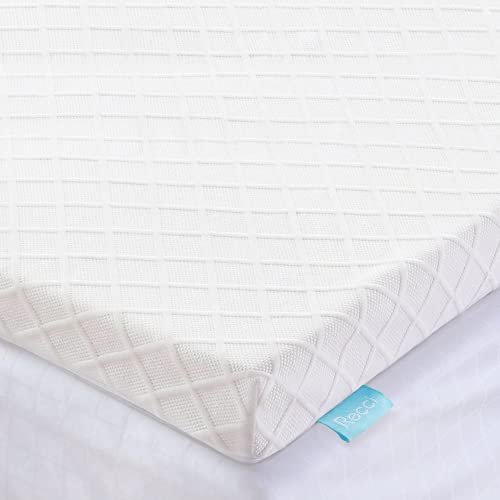 Book Cover RECCI 3 Inch Memory Foam Mattress Topper Queen, Pressure-Relieving Mattress Topper for Back Pain, Foam Mattress Topper with Removable & Washable Cover, CertiPUR-US Certified, Queen Size