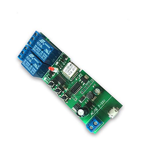 MHCOZY WiFi Wireless Smart Switch Relay Module for Smart Home 5V 5V/12V，Ba Applied to Access Control, Turn on PC, Garage Door (2CH WiFi Inching Relay)