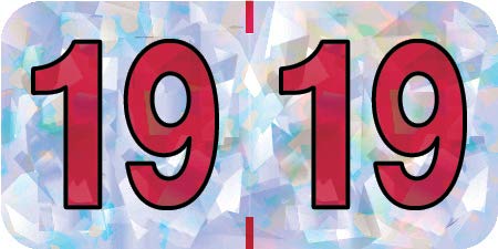 2019 Year Labels, PMA Compatible Series, Holographic Silver, 1 roll, 500 Count, 3/4" x 1-1/2"