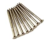 Hinge Outlet Wood Screws, Heavy-Duty Screws for Doors, Cabinets, Furniture & DIY Projects (Polished Brass,9 X 3 Inch, 24 Pack)