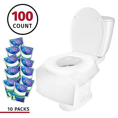 Book Cover Banana Basics X-Large Disposable Paper Toilet Seat Covers | Potty Seat Covers | Flushable | Travel Friendly Packaging For Adult Use & Kids Potty Training | (10 Packs 100 Count)
