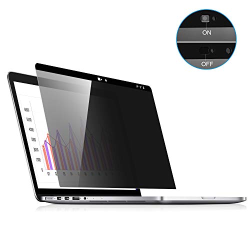 PYS MacBook Pro 15 Privacy Screen,Laptop Webcam Cover- Privacy Screen Protector Compatible MacBook pro 15.4 inch (Late 2016-2019 Including Touch Bar) Anti-Spy Filter fit Privacy for MacBook
