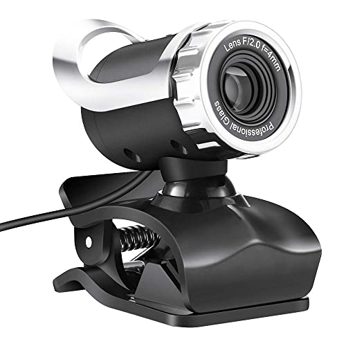 Cimkiz Webcam with Microphone, 480P Manual Focus, PC Webcam for Video Calling, Recording, Conferencing (Black)