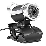 Cimkiz Webcam with Microphone, 480P Manual Focus, PC Webcam for Video Calling, Recording, Conferencing (Black)