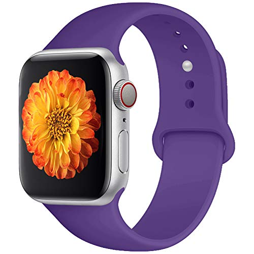 Misker Sport Band Compatible with Watch 42mm 38mm 40mm 44mm,Soft Silicone Strap Replacement Wristbands Compatible with Sport Series 4/3/2/1