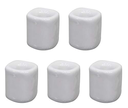 Book Cover Clarity & Muse 5 Pcs Ceramic Chime Ritual Spell Candle Holders - White