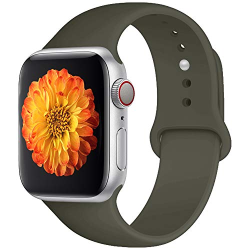 Misker Sport Band Compatible with Apple Watch 42mm 38mm 40mm 44mm,Soft Silicone Strap Replacement Wristbands Compatible with Apple Watch Sport Series 4/3/2/2