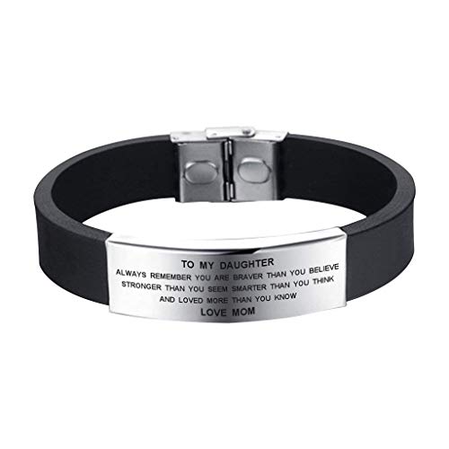 SOUSYOKYO to My Daughter Always Remember You are Braver Bracelet from Mom Family Jewelry Gift