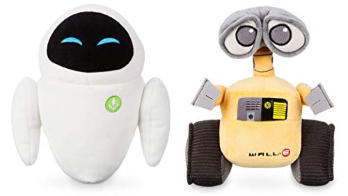 Disney Store Original Mini Bean Wall-e & Eve Plush Set - 7'' L