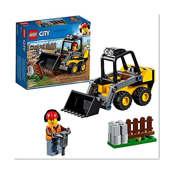 Book Cover LEGO City Great Vehicles Construction Loader 60219 Building Kit , New 2019 (88 Piece)