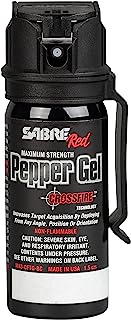 Book Cover SABRE RED Pepper GEL - Police Strength with Flip Top for Safe - Fast Deployment – 20 Foot (6m) Range & 8 Full 1 Second Bursts - Ability to Deploy at Any Angle or Orientation PLUS Belt Clip