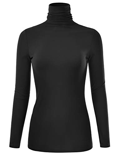 EIMIN Women's Long Sleeve Turtleneck Lightweight Pullover Slim Shirt Top (S-3XL)