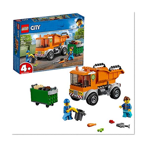 Book Cover LEGO City Great Vehicles Garbage Truck 60220 Building Kit , New 2019 (90 Piece)