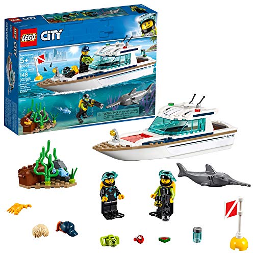 Book Cover LEGO City Great Vehicles Diving Yacht 60221 Building Kit , New 2019 (148 Piece)