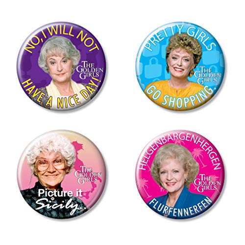 Ata-Boy The Golden Girls Characters Set of 4 1.25" Collectible Buttons…