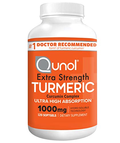 Book Cover Turmeric Curcumin Softgels, Qunol with Ultra High Absorption 1000mg, Joint Support, Dietary Supplement, Extra Strength, 120 Count