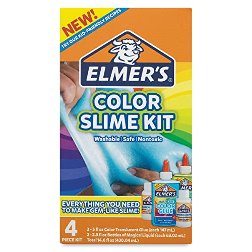 Book Cover Elmer's Color Slime Kit, 2-Count + 2-Activator, Blue/Green