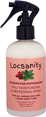 Book Cover Locsanity Daily Moisturizing Refreshing Spray for Locs, Dreadlocks - Rosewater and Peppermint Hair Scalp Moisturizer, Dreadlock Spray - Natural Loc Care and Maintenance (8oz)