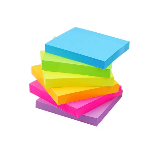 Book Cover Early Buy Sticky Notes 6 Bright Color 6 Pads Self-Stick Notes 3 in x 3 in, 100 Sheets/Pad