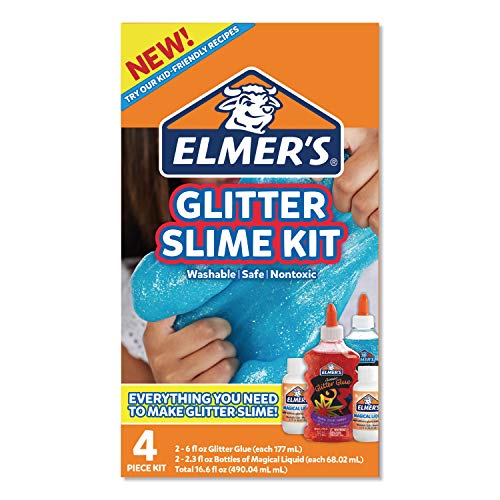 Elmer's Glitter Slime Kit, Liquid Glitter Glue, Assorted Colors, with Glue Slime Activator, 4 Count