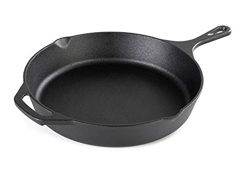 Sodynee MZ12ISK 12 inch Pre Seasoned Cast Iron Skillet Pan, 12", Black