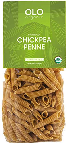 Organic Chickpea Pasta Low Carb Vegan Pasta by Olo | 8.82 oz Healthy, Plant-Based, No Wheat, Bronze-Cut Pasta â— High Protein Gluten-Free Penne