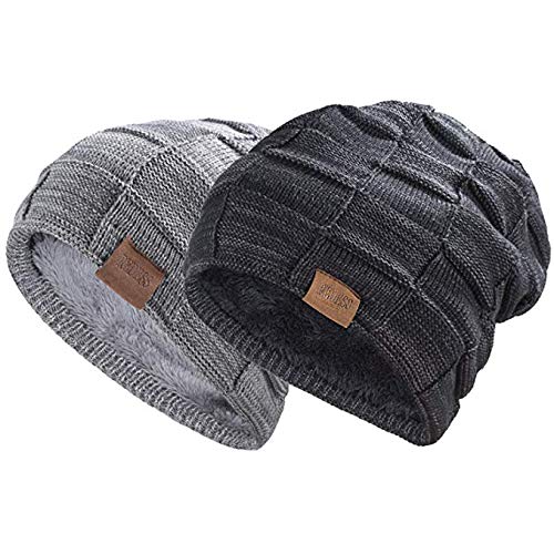 YSense Mens Winter Warm Slouchy Beanie Oversized Baggy Hat Fleece Lined Knit Skull Cap