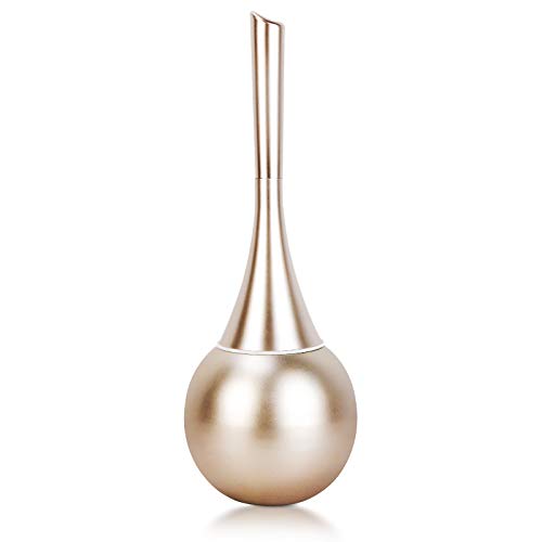 Book Cover Whiidoom Modern Toilet Bowl Brush and Holder Stainless Steel Base Toilet Cleaning Brush Set (Rose Gold)