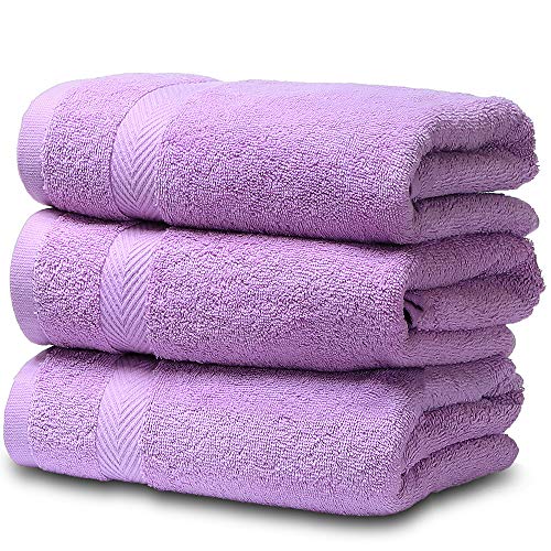 SEMAXE Towel Luxury Hotel & Spa Quality Bath Towel Set for Bathroom.Soft,Plush and Highly Absorbent Towel (Set of 3,Purple)