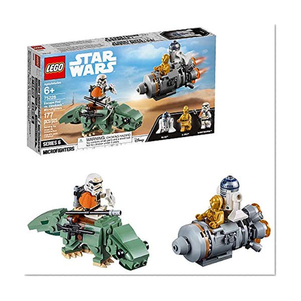 Book Cover LEGO Star Wars: A New Hope Escape Pod vs. Dewback Microfighters 75228 Building Kit, New 2019 (177 Pieces)