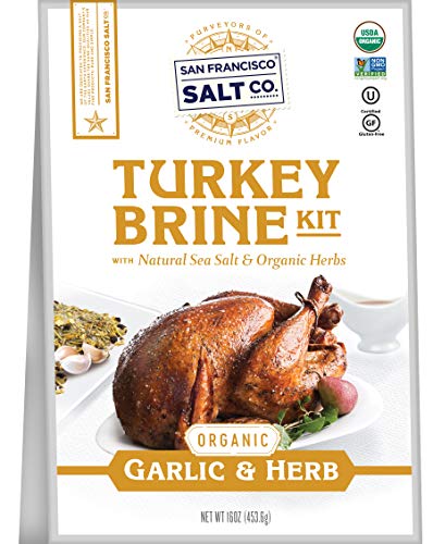 Book Cover Organic Turkey Brine Kit - 16 oz. Garlic & Herb with Brine Bag by San Francisco Salt Company