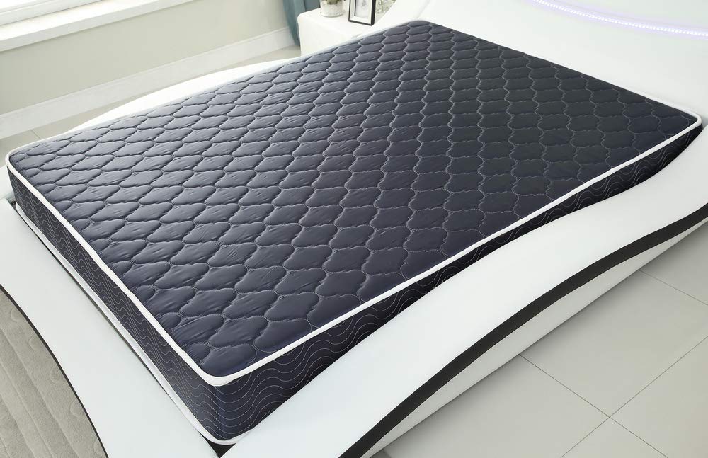Book Cover AC Pacific 6-Inch Water-Resistant Memory Foam Mattress Made in USA with Stylish Diamond-Quilted Breathable Fabric, Distributes Weight Evenly, Twin, Navy Blue