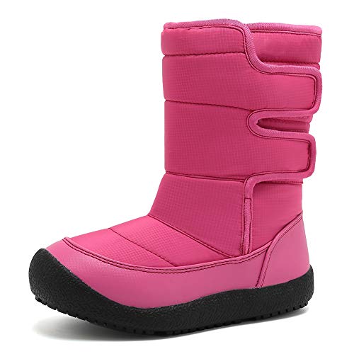 CIOR Boy's Girl's Snow Boots Fur Lined Winter Outdoor Slip On Shoes Boots