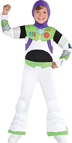 Party City Toy Story Buzz Lightyear Halloween Costume for Boys, Small (4-6), Includes Headpiece